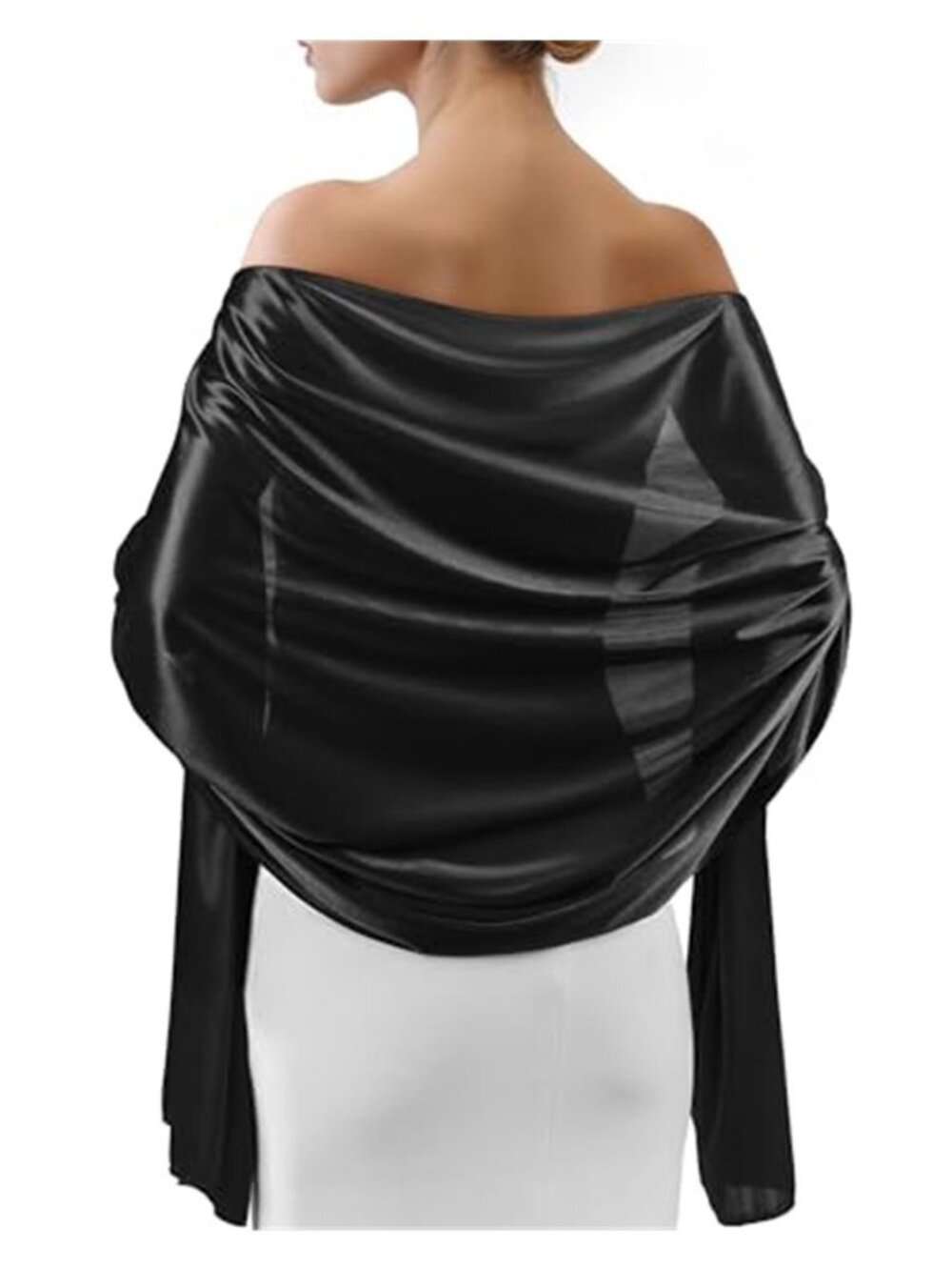Satin Shawl Wraps for Women, Formal Evening Dress Scarf Cover Up